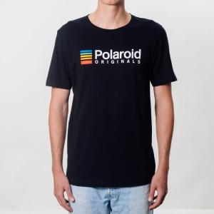 ポラロイド / カラーロゴ ブラックTシャツ　S